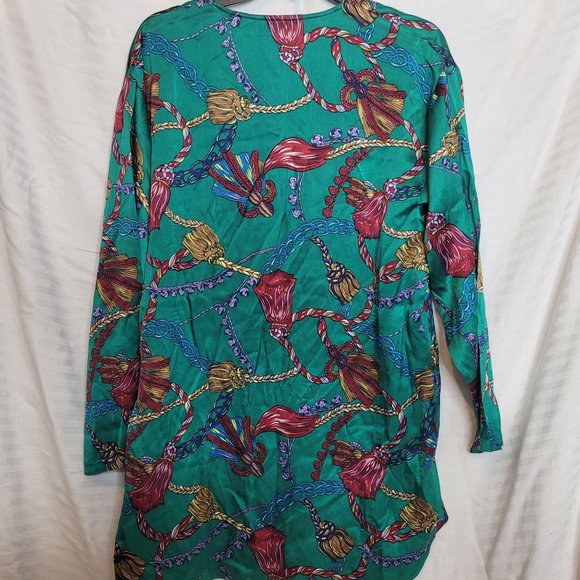 Vintage 90s Victoria's Secret Gold Label Silk Pajama Top Size M L Missing Button - Picture 11 of 11